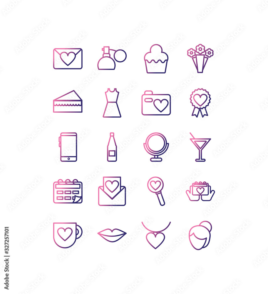 set of icons women day,gradient style icon set of icons women day,gradient style icon