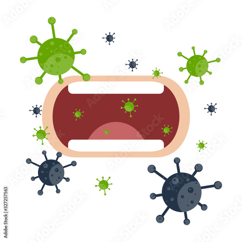 Concept flat design corona virus covid 19