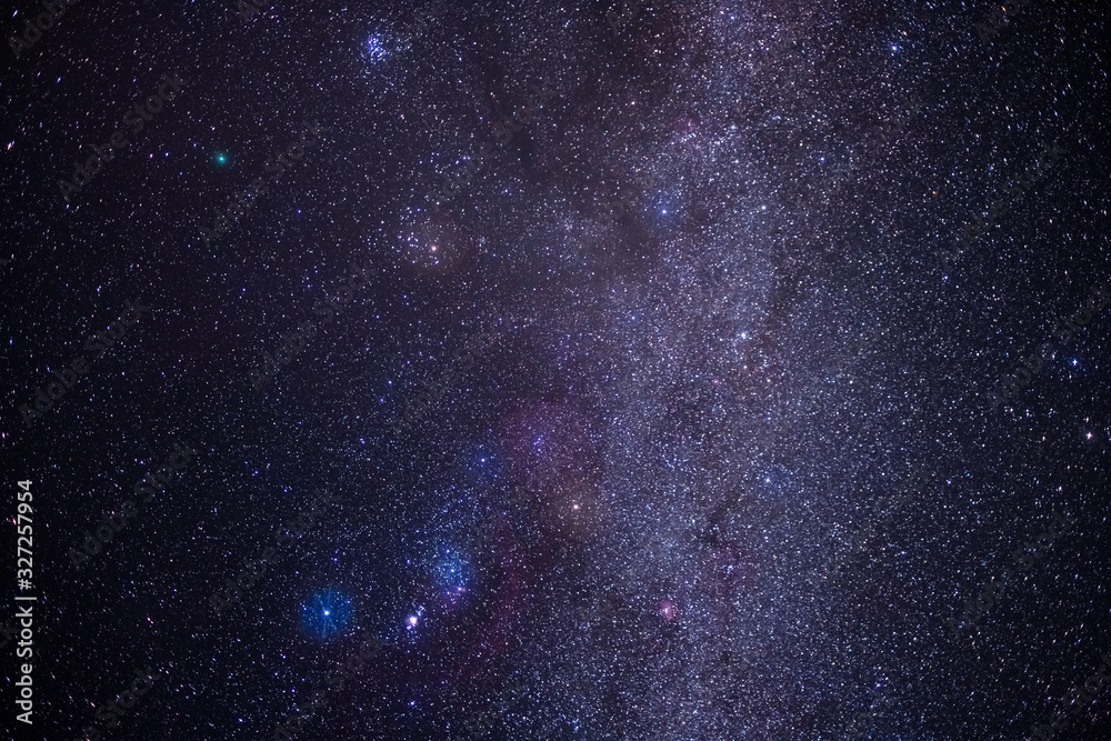 The stars and the milky way in the dark sky at night are very beautiful. The stars and the milky way in the dark sky at night are very beautiful.
