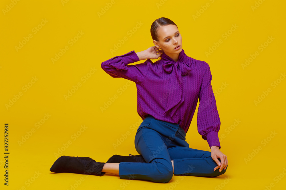 High fashion portrait of young elegant woman. High fashion portrait of young elegant woman.