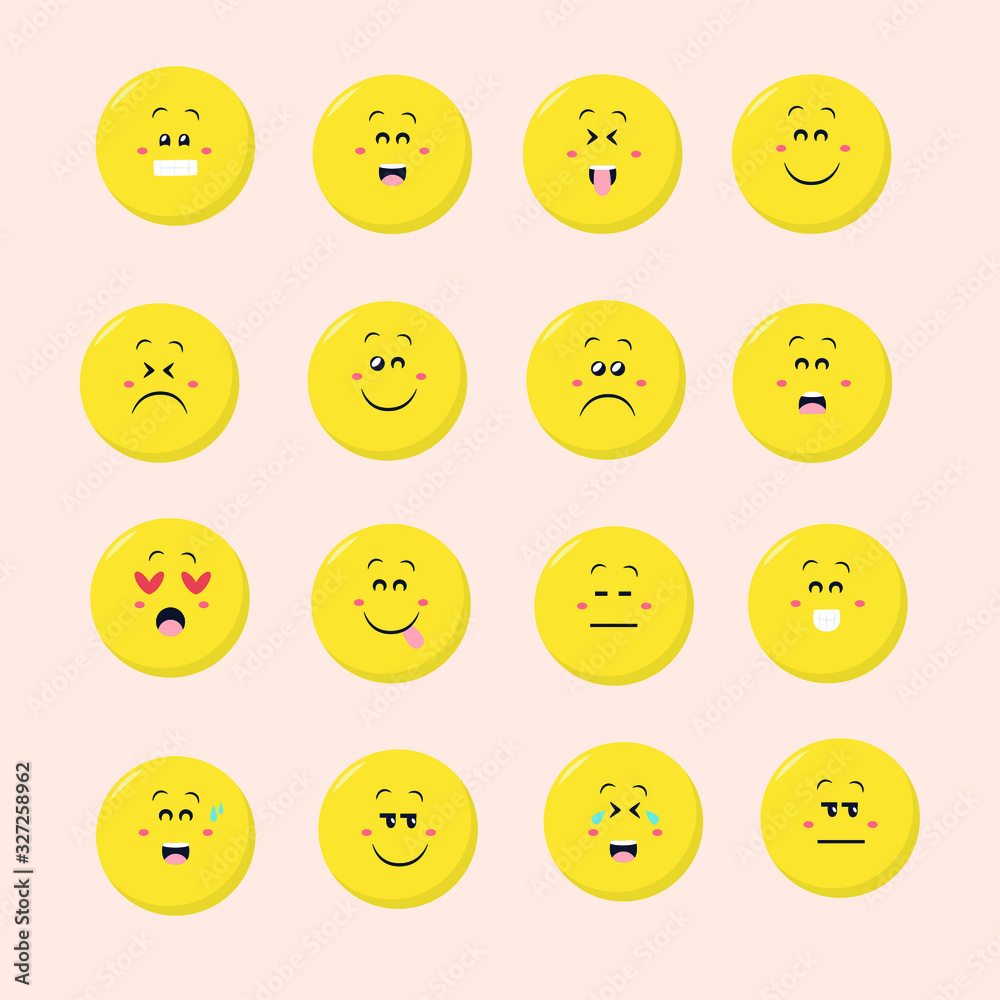 funny emoji illustration collection. flat design illustration funny emoji illustration collection. flat design illustration
