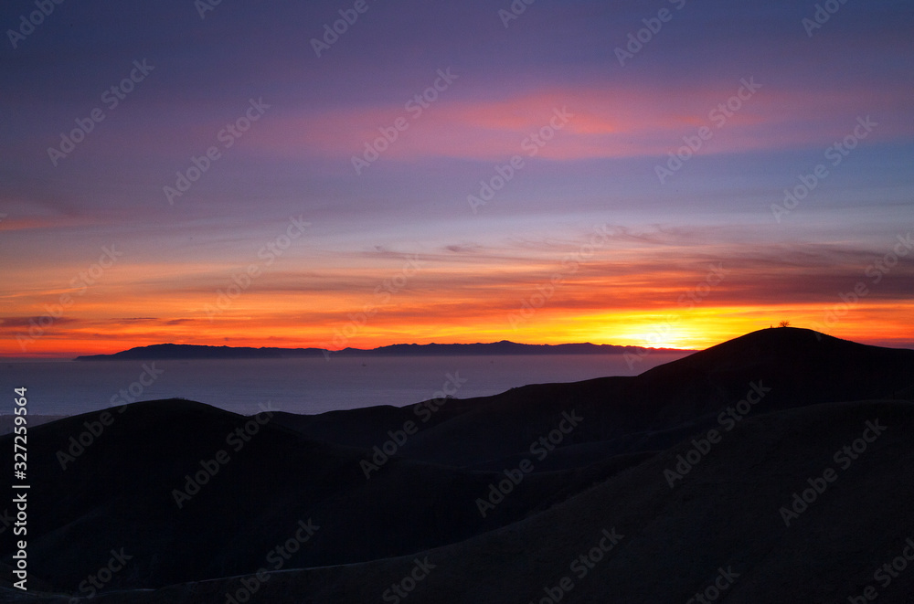 Sunset over Channel Islands and Ventura Hillsides Sunset over Channel Islands and Ventura Hillsides