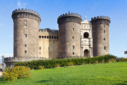 medieval gothic fortress Castel Nuovo, often called Maschio Angioino, Naples, Italy