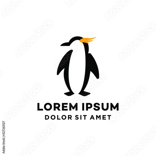 penguin mascot logo icon vector illustration isolated on white background
