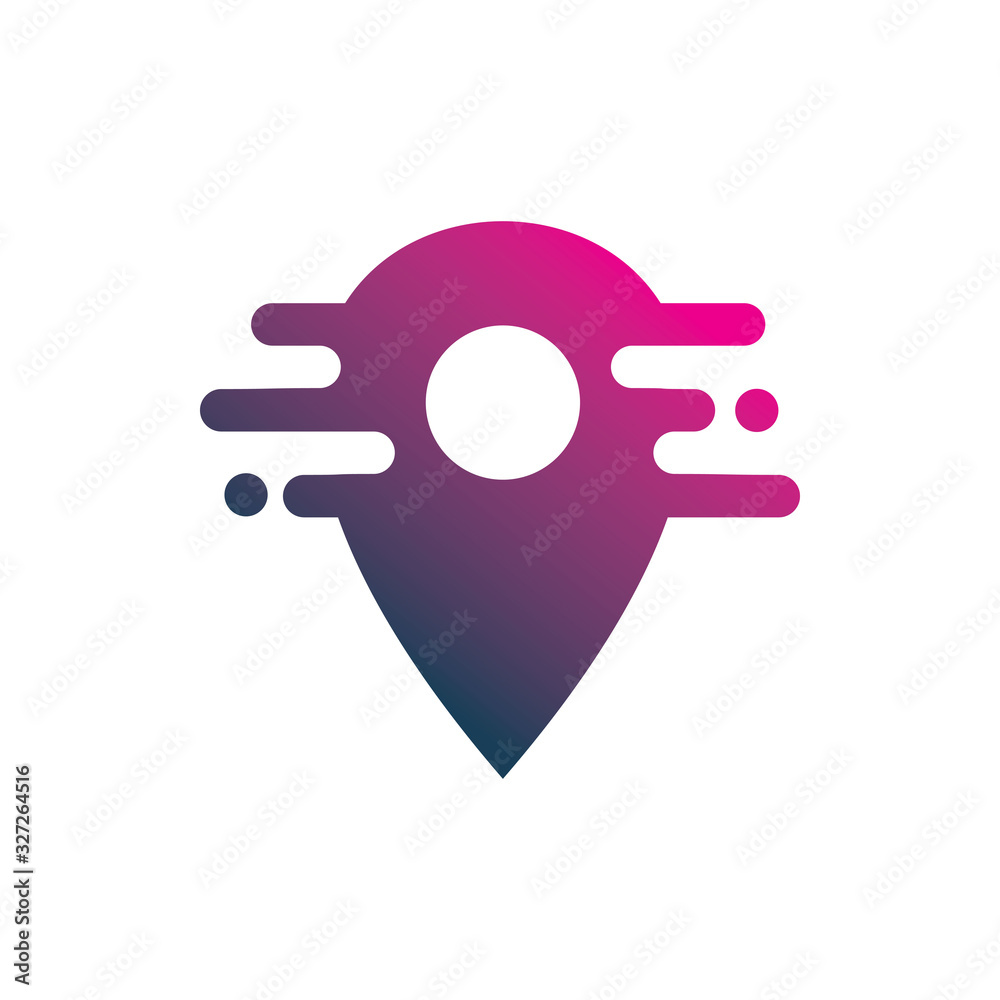 pin map motion modern color pixel logo design