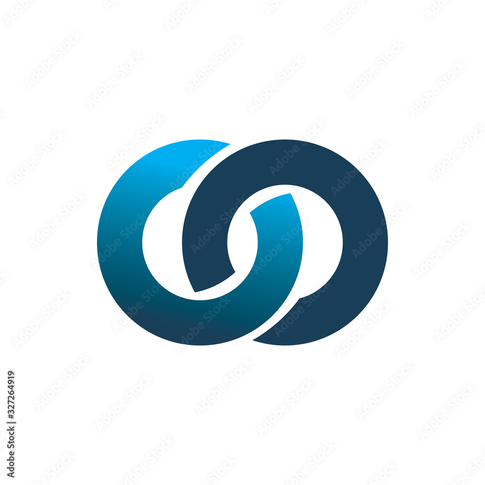 Fototapeta premium blue infinity circle color line logo design