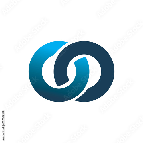 blue infinity circle color line logo design