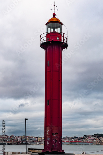 Red Lighthouse, Cacilhas, Lisbon, Portugal