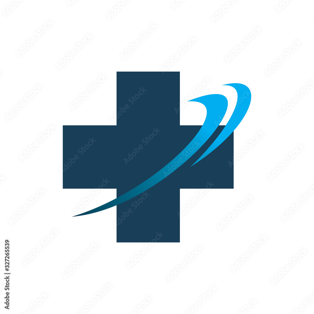 blue medical plus dynamic color line logo design blue medical plus dynamic color line logo design