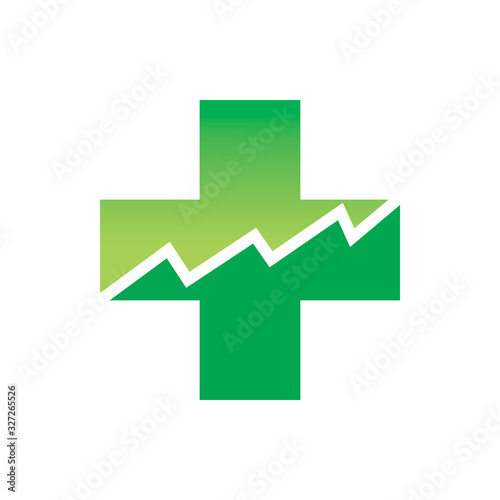 Free Download green nature healthy medical hearth line chart logo design - GFXLoad