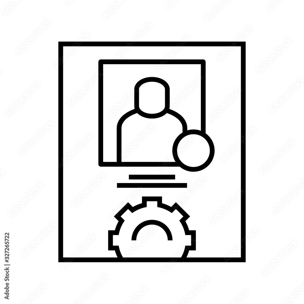 Fototapeta premium Profile settings line icon, concept sign, outline vector illustration, linear symbol.