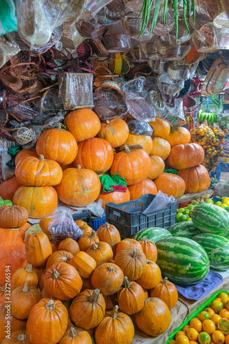pumpkin with fruits photo