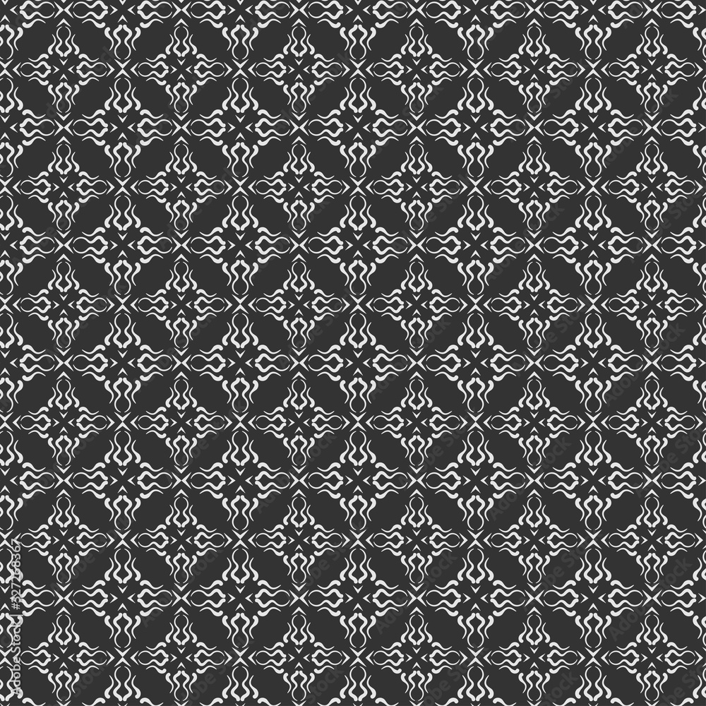Black and white background wallpaper. Seamless pattern in retro style. Vector graphic.