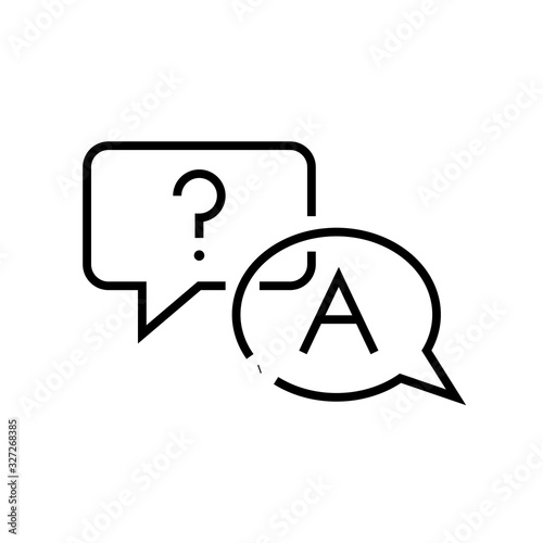Questions and answers line icon, concept sign, outline vector illustration, linear symbol.
