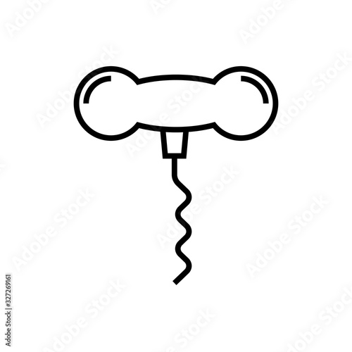Little corkscrew line icon, concept sign, outline vector illustration, linear symbol.