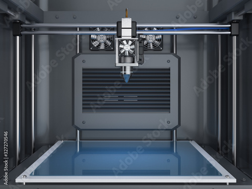 Obraz na płótnie 3d printer with injector nozzle