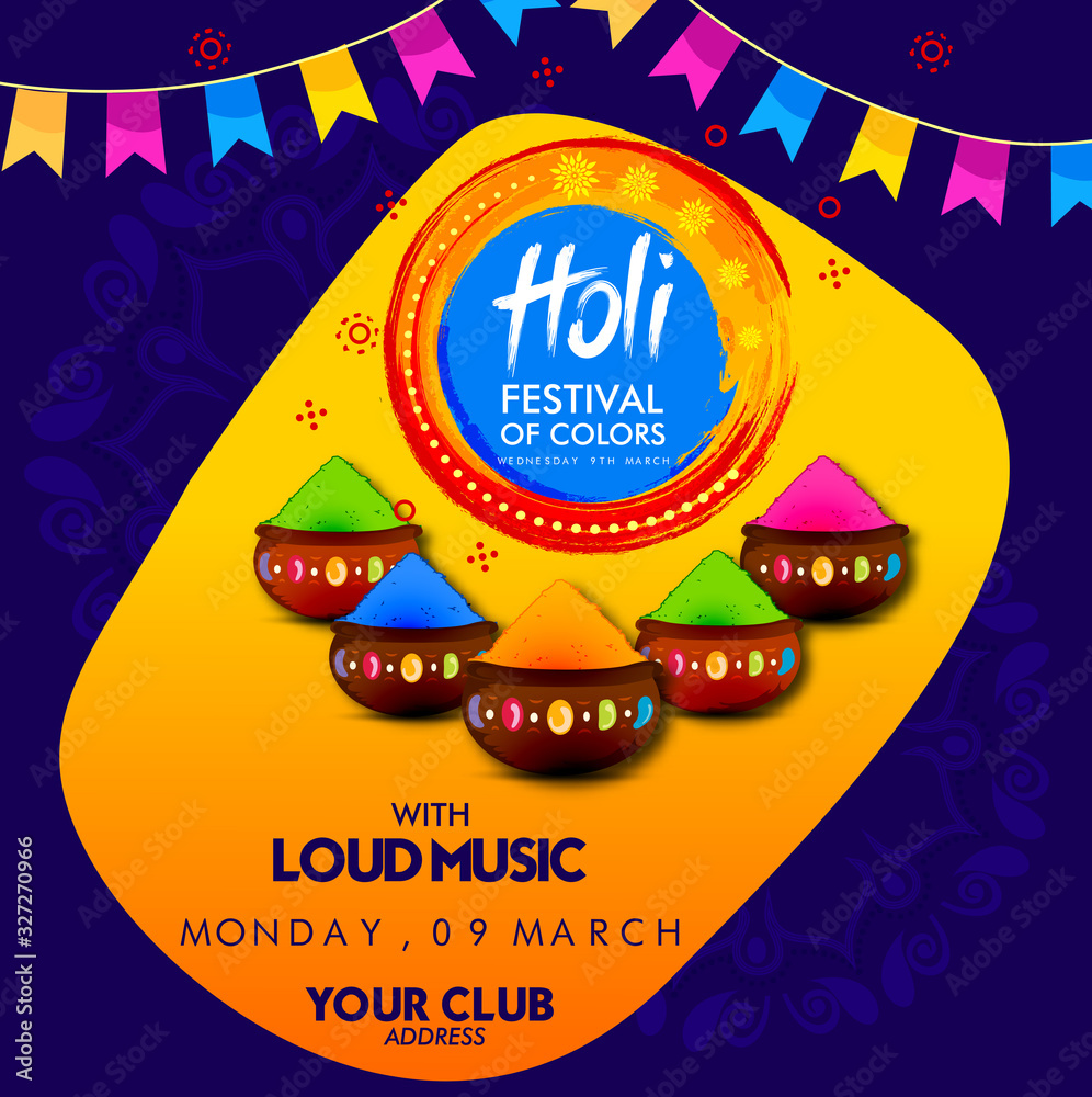 Φωτογραφία Happy Holi colorful posters Illustration of colorful background for Festival of