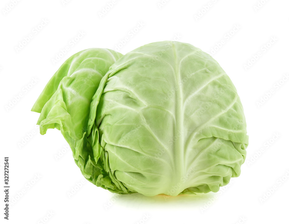 Green cabbage isolated on white background Green cabbage isolated on white background