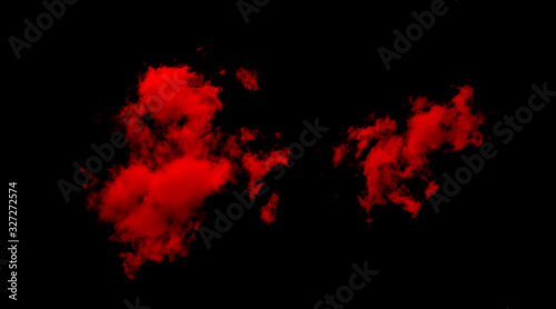 Red cloud on black background