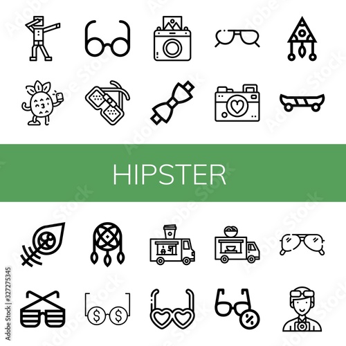 hipster icon set