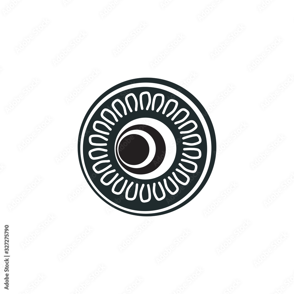 Aboriginal art dots painting icon logo design vector illustration