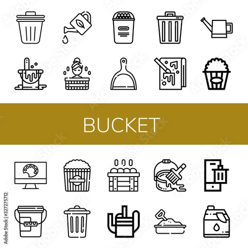 bucket simple icons set