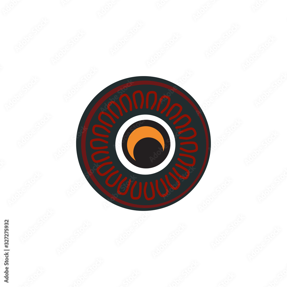 Aboriginal art dots painting icon logo design vector illustration