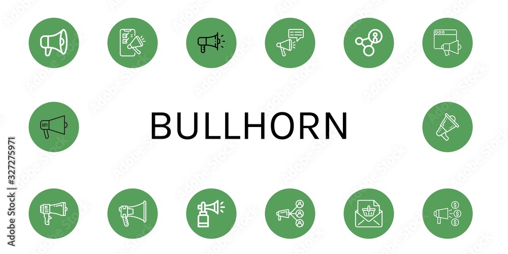 Set of bullhorn icons Set of bullhorn icons