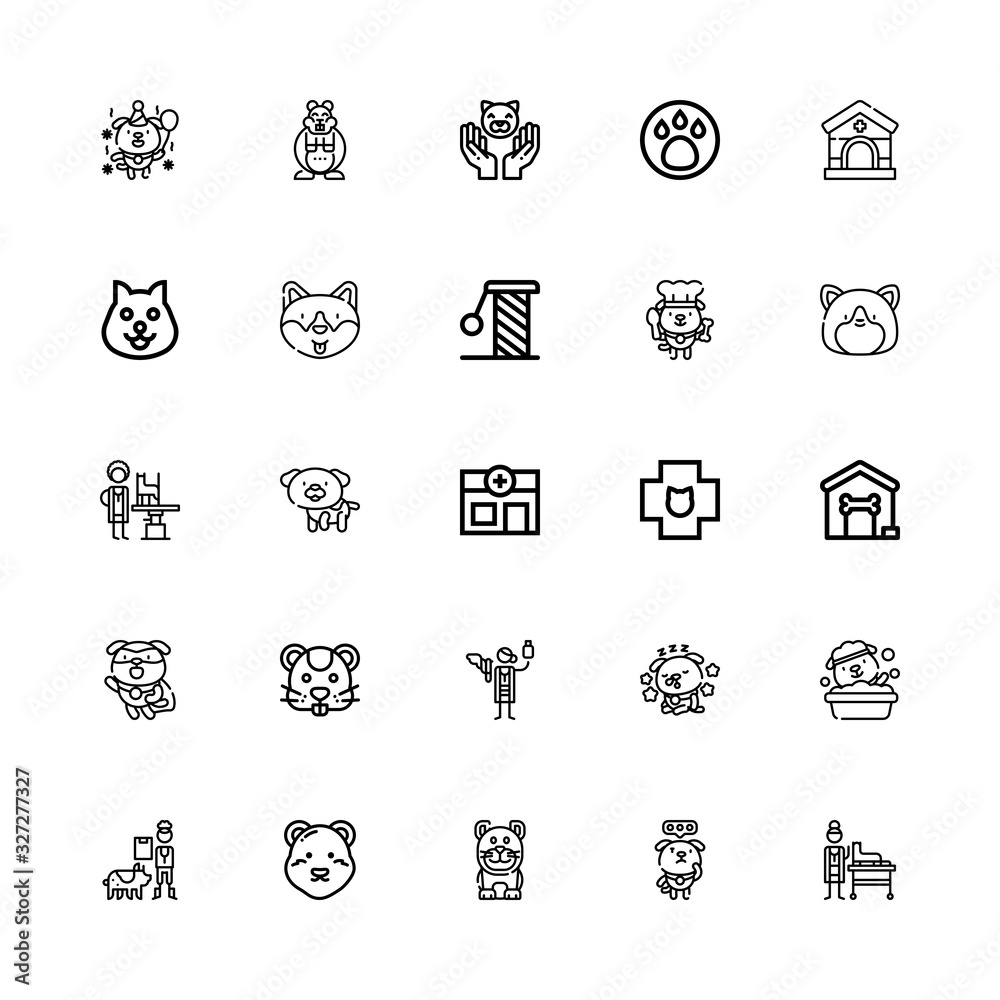 Editable 25 paw icons for web and mobile