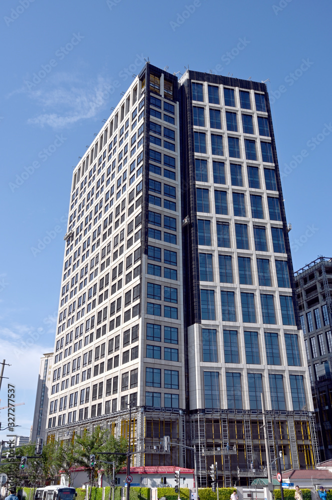 Perspective of modern urban commercial buildings