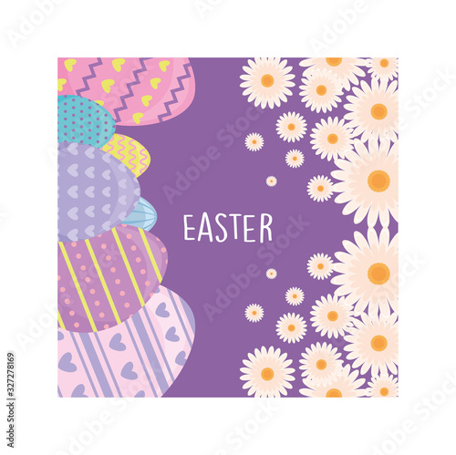 label easter with eggs, greeting card