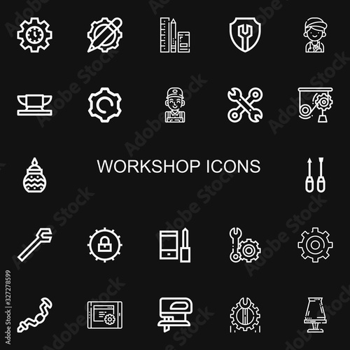Editable 22 workshop icons for web and mobile