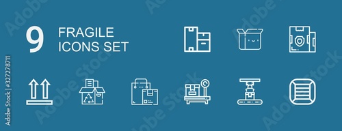 Editable 9 fragile icons for web and mobile