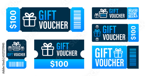 Promo code. Vector Gift Voucher with Coupon Code. Premium eGift Card Background for E-commerce, Online Shopping. Marketing. Vector stock illustration.