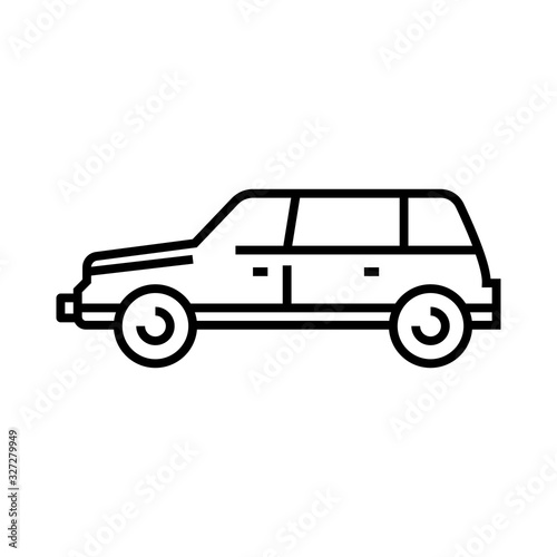 Motor car line icon  concept sign  outline vector illustration  linear symbol.