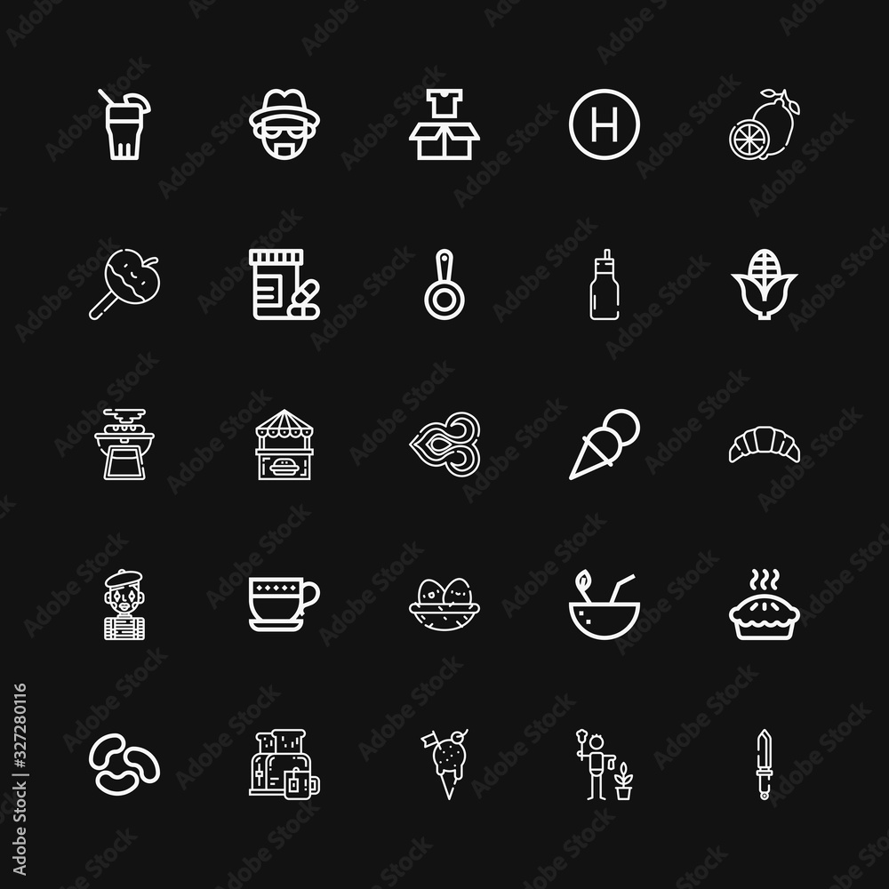 Editable 25 food icons for web and mobile Editable 25 food icons for web and mobile