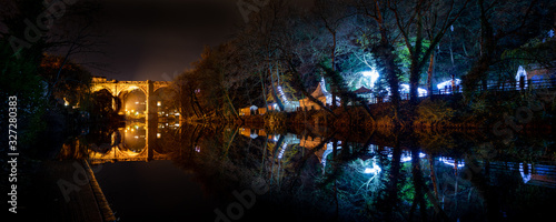 Knaresborough North Yorkshire winter night scene with Christmas lights © sjm3