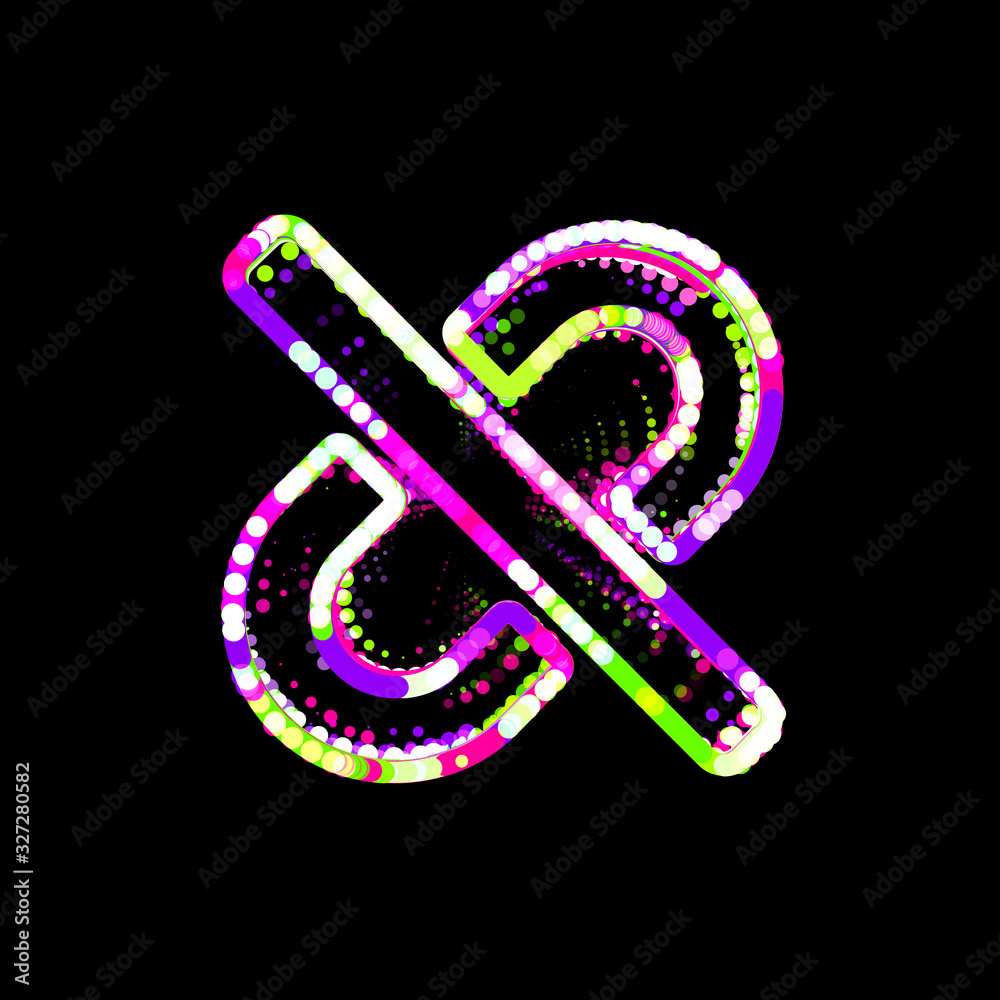 Symbol unlink from multi-colored circles and stripes. UFO Green, Purple, Pink Symbol unlink from multi-colored circles and stripes. UFO Green, Purple, Pink
