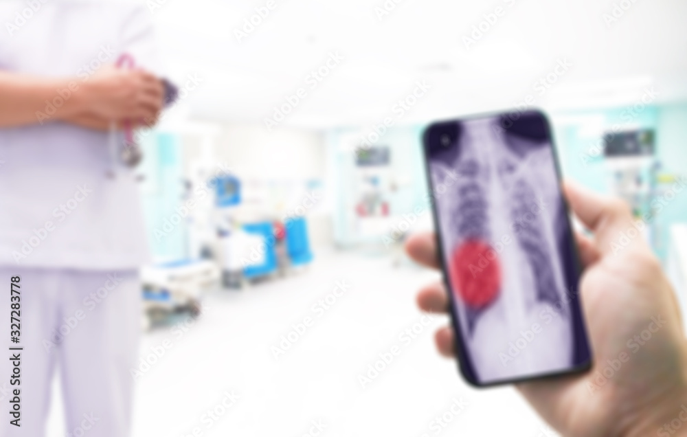 Portrait of doctor with stethoscope on Emergency room in hospital blurred background Portrait of doctor with stethoscope on Emergency room in hospital blurred background