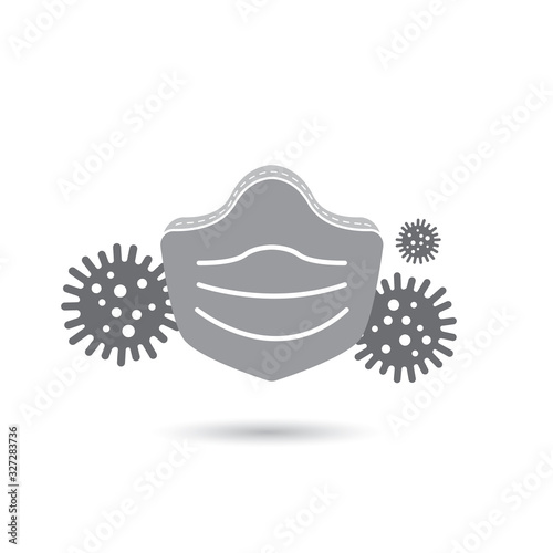 Protective face mask and virus microbe