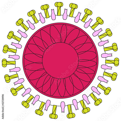 Coronavirus virus infection vector illustration isolated on white background