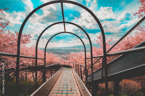 railway bridge in autumn