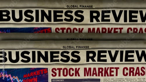 Wallpaper Mural Business review newspapers with market crash printing and disseminating animation. Economy, crisis, stock, market collapse and financial panic retro media press production abstract concept. Torontodigital.ca
