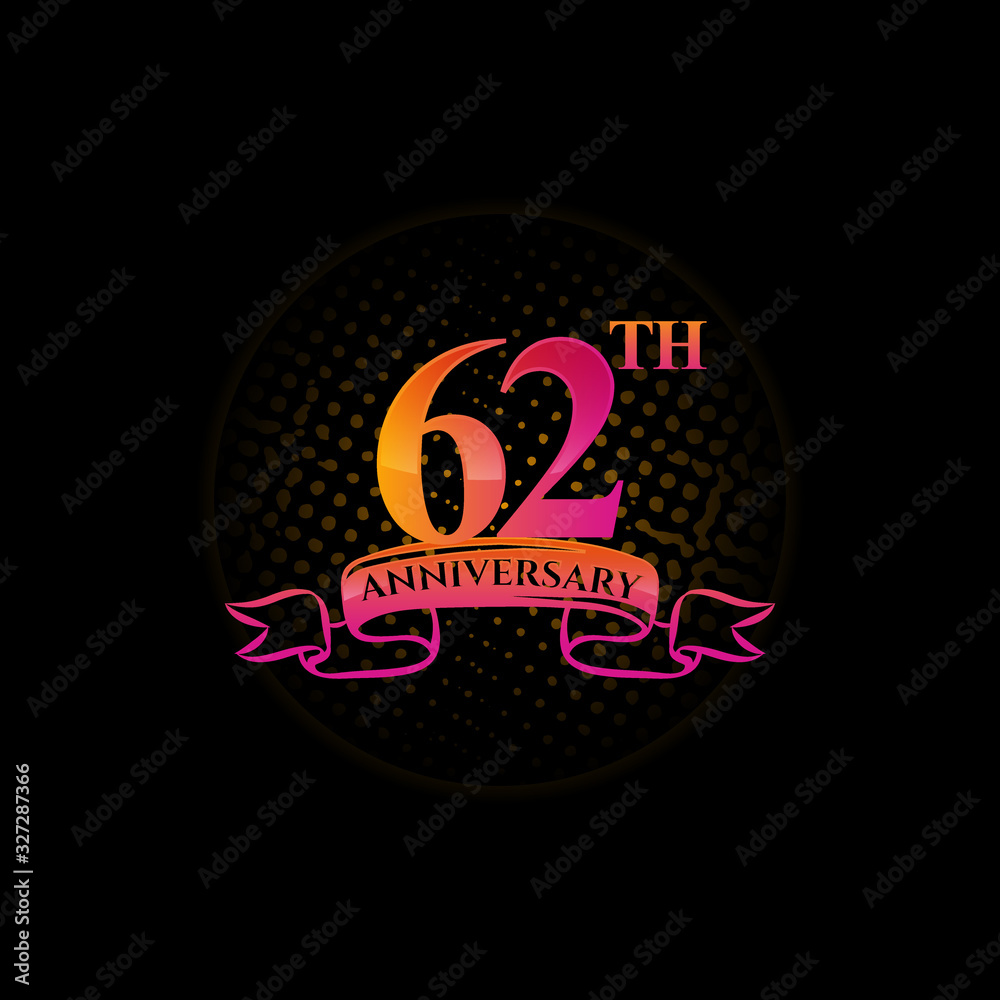 Logo 62th Anniversary Logo with a circle and number 62 in it and ...