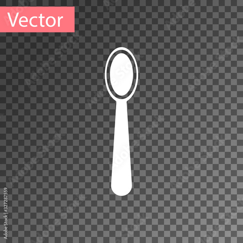 White Disposable plastic spoon icon isolated on transparent background. Vector Illustration