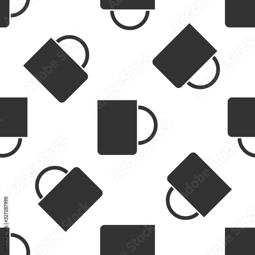 Grey Coffee cup icon isolated seamless pattern on white background. Tea cup. Hot drink coffee. Vector Illustration