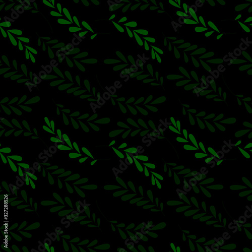 seamless pattern with stylized leaves in green,, wallpaper ornament, wrapping paper, plants background © Halyna