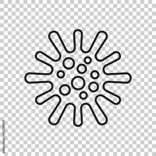 Disease bacteria icon in flat style. Allergy vector illustration on white isolated background. Microbe virus business concept. photo