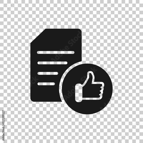 Approved document icon in flat style. Authorize vector illustration on white isolated background. Agreement check mark business concept.