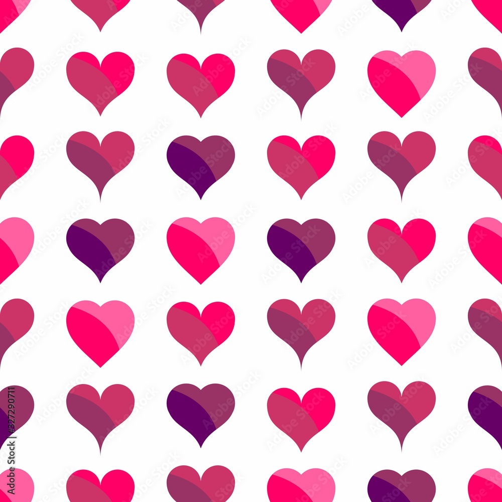 pink and purple hearts with dots seamless background,  pattern